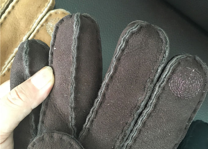 Los guantes más calientes M/L tamaño de la zalea de Brown del shearling auténtico para los niños/los adultos
