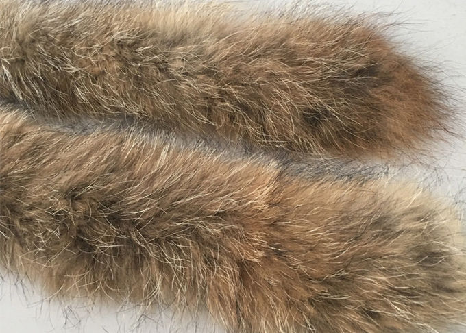 El cuello caliente Eco de la piel del mapache del color natural amistoso para la capilla embroma el abrigo esquimal