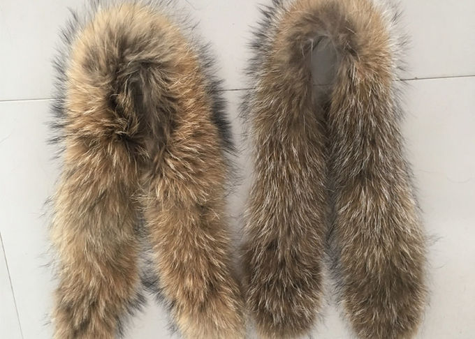 El cuello caliente Eco de la piel del mapache del color natural amistoso para la capilla embroma el abrigo esquimal