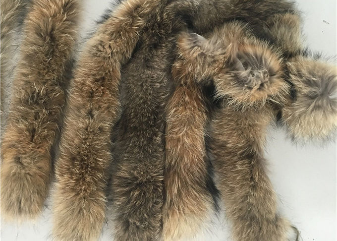 Capilla natural desmontable del cuello de la piel del mapache de largo para la capa los 80cm de la chaqueta de los hombres