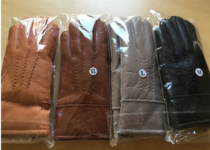 Guantes de cuero del finger del invierno de la zalea, guantes extremos del tiempo frío de la zalea auténtica